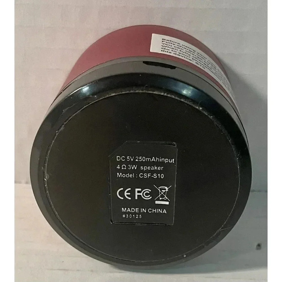 Mini Portable Bluetooth Speaker Red 2”H x 2.25”W Includes Charging Cable Tested - Picture 8 of 9